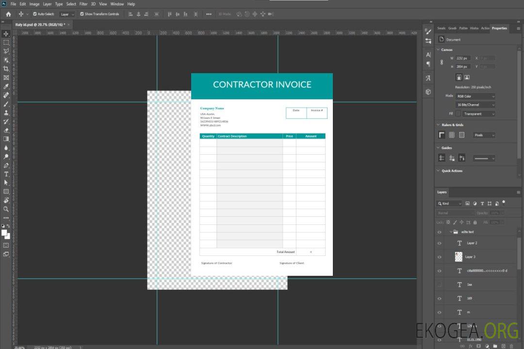 Modèle de facture d'entrepreneur vierge template Modèle de facture d'entrepreneur vierge template